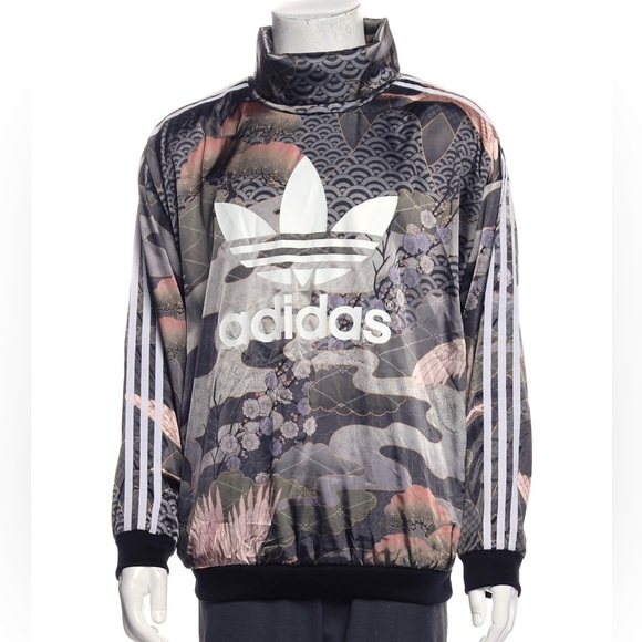 Adidas Printed Mock Neck Sweatshirt - Picture 2 of 7